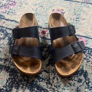 Navy Birkenstocks size 40